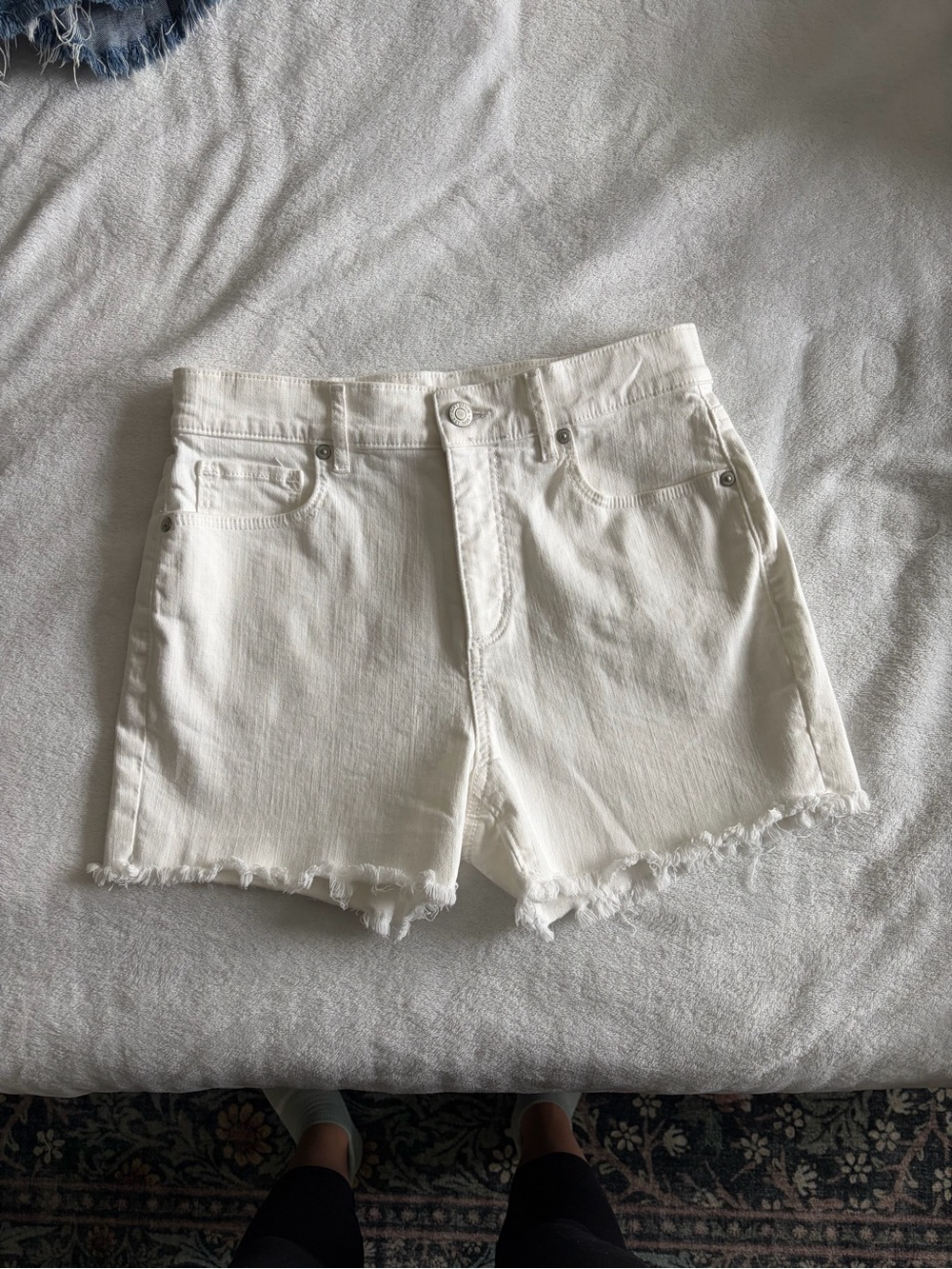 Women's White Denim Cutoff Shorts